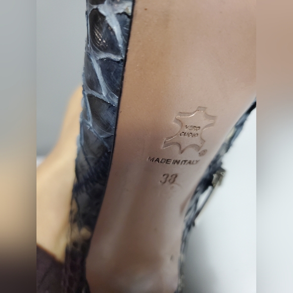 New without box sz 38 $2699 Francesco Sacco genuine python leather heeled boots - Picture 5 of 7